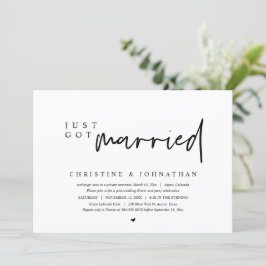 Boda Elopement, Acabo De Casarse Con Invitación