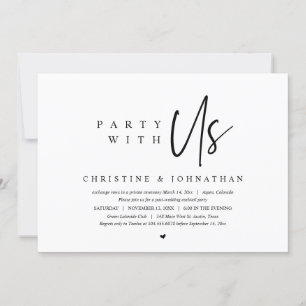 Boda Elopement, Fiesta con nosotros Invitación