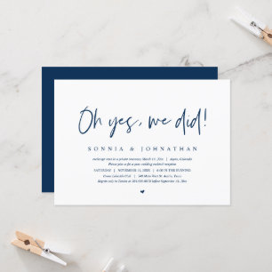 Boda Elopement, Oh Sí, Hicimos Invitación