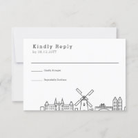 Boda en Ámsterdam | RSVP de horizonte estilizado