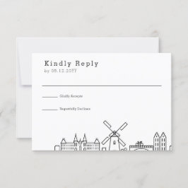 Boda en Ámsterdam | RSVP de horizonte estilizado