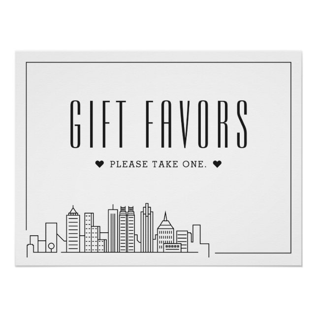 Boda en Atlanta | Póster de texto de tu boda (Anverso)