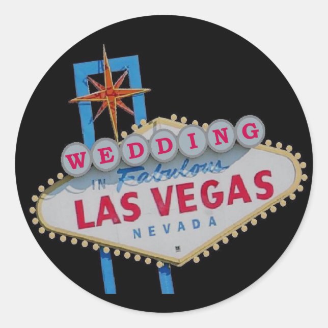BODA En El Fabuloso Pegatina De Las Vegas (Anverso)