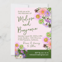 Boda en el jardín Invitación a flores bohemias ros
