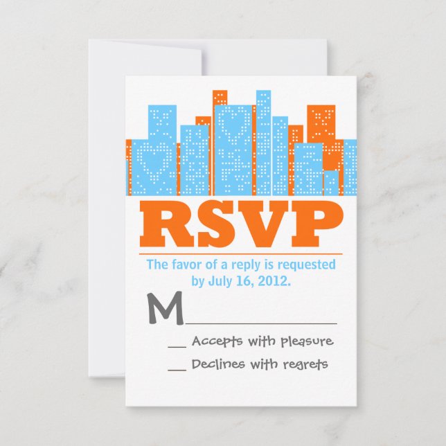 Boda En El Naranja De La Ciudad Y Tarjetas RSVP Az (Anverso)