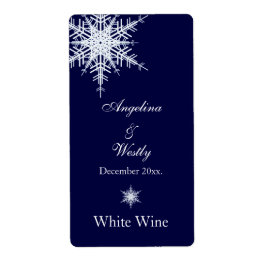 Boda en etiqueta de vino de invierno