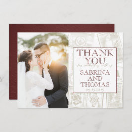 Boda en Filipinas Foto Agradecimiento Burgundy