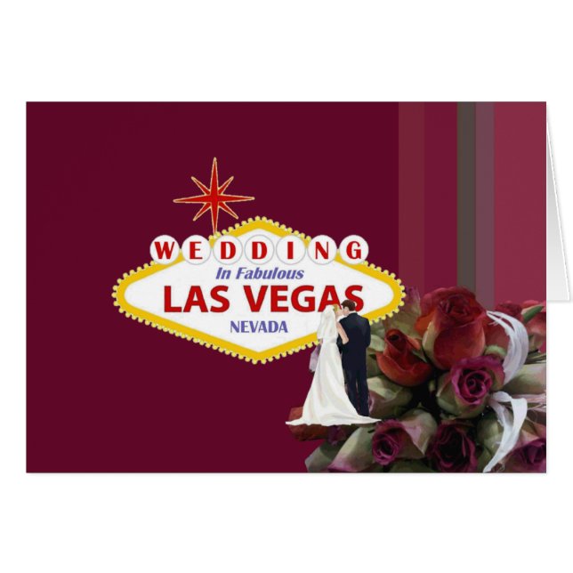 Boda En La Fabulosa Tarjeta Las Vegas (Anverso (Horizontal))