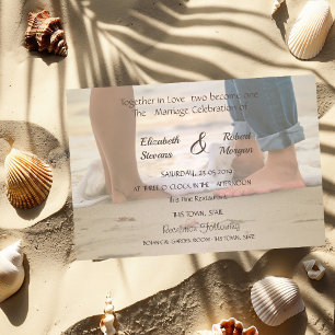 Boda en la Playa, Invitación con los Pies en el Ag