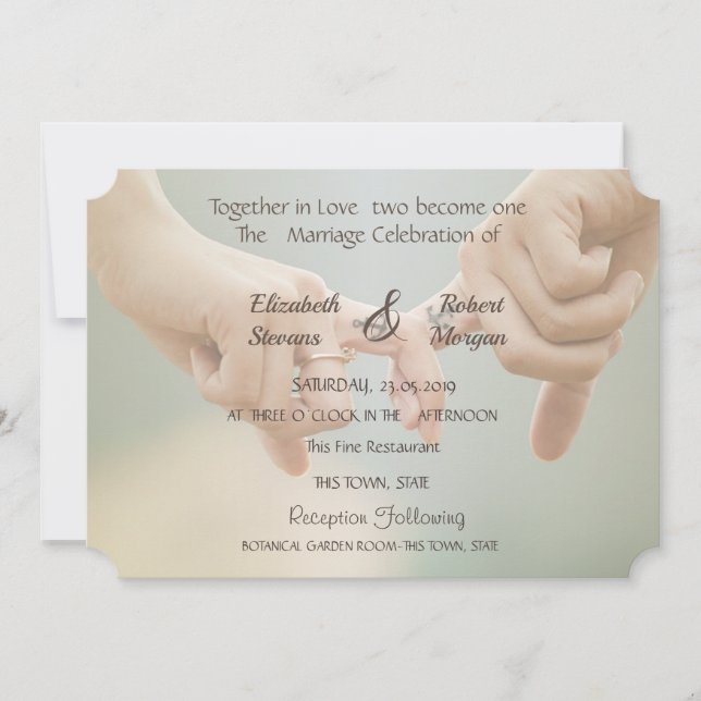Boda en la Playa, Invitación para Tomarse de las M (Anverso)