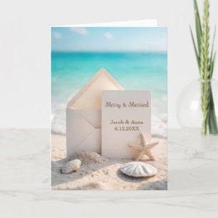 Boda en la playa Navidad con estrella de mar