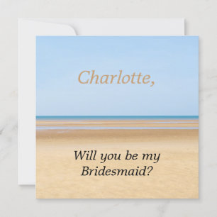 Boda en la playa serás mi tarjeta de dama de honor