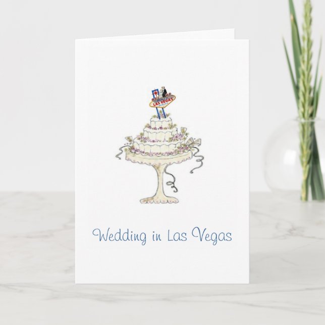 Boda en Las Vegas Bride & Groom, tarjeta de pastel (Anverso)