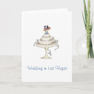 Boda en Las Vegas Bride & Groom, tarjeta de pastel