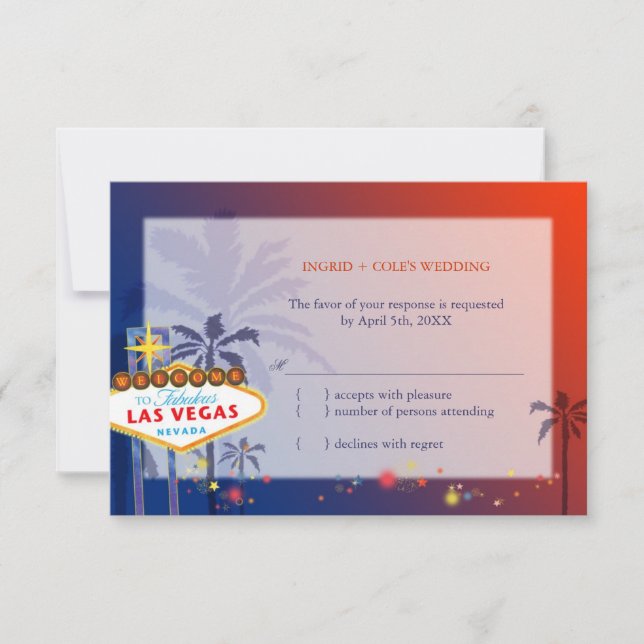 Boda en Las Vegas Nevada RSVP (Anverso)