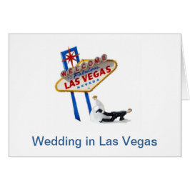 Boda en Las Vegas, novia arrastrando tarjeta Groom