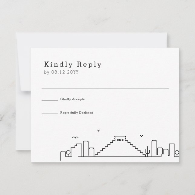 Boda en México | RSVP estilizada de líneas aéreas (Anverso)