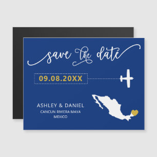 Boda en México salva tarjeta de fecha, mapa