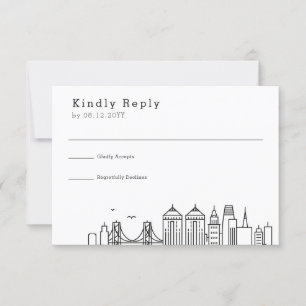 Boda en Oakland RSVP de silueta estilizada