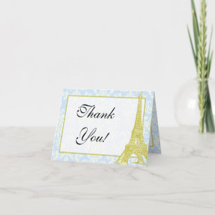 Boda en París Tarjeta de agradecimiento de Damasco