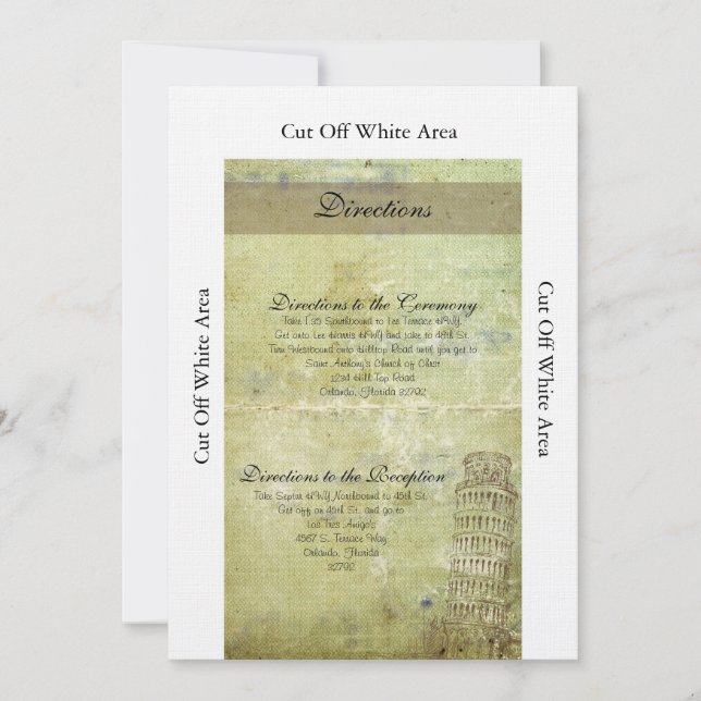 Boda en tarjeta de direcciones de Pisa (Anverso)