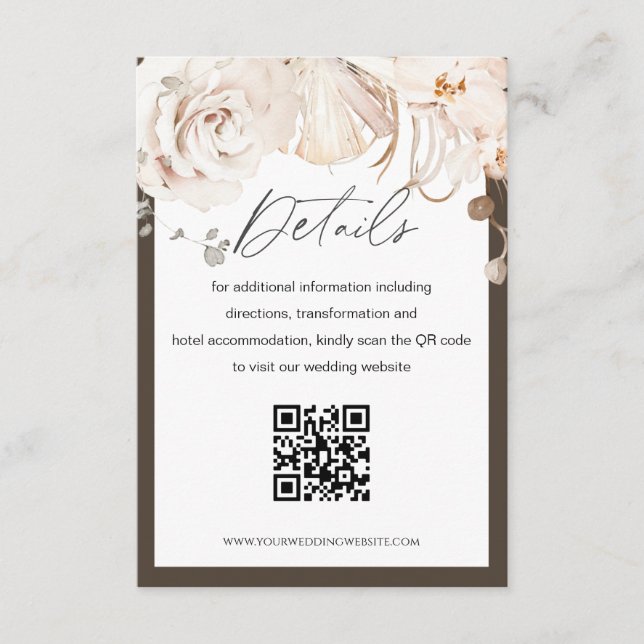 Boda en un jardín beige y marrón Tarjeta de detall (Anverso)