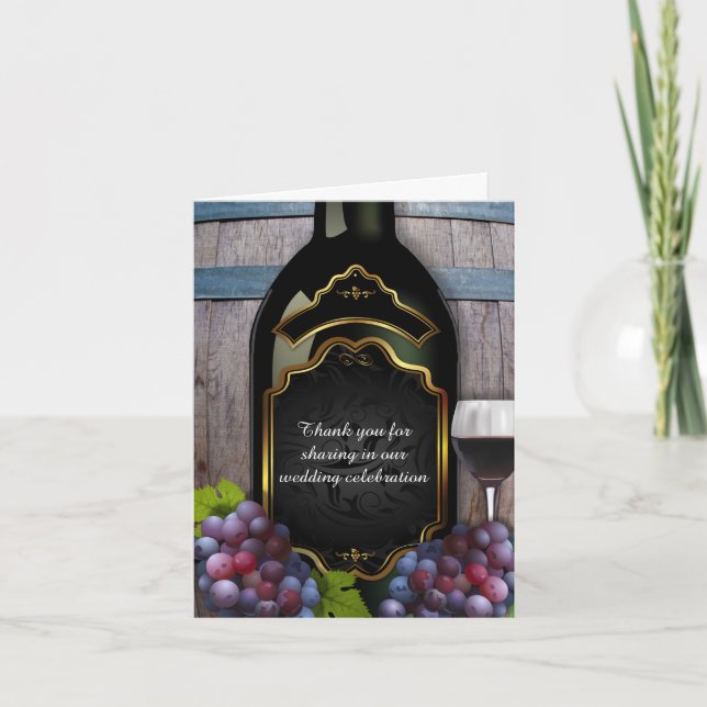 Boda en Viñedo Viñedo Rústico Agradecimiento (Anverso)