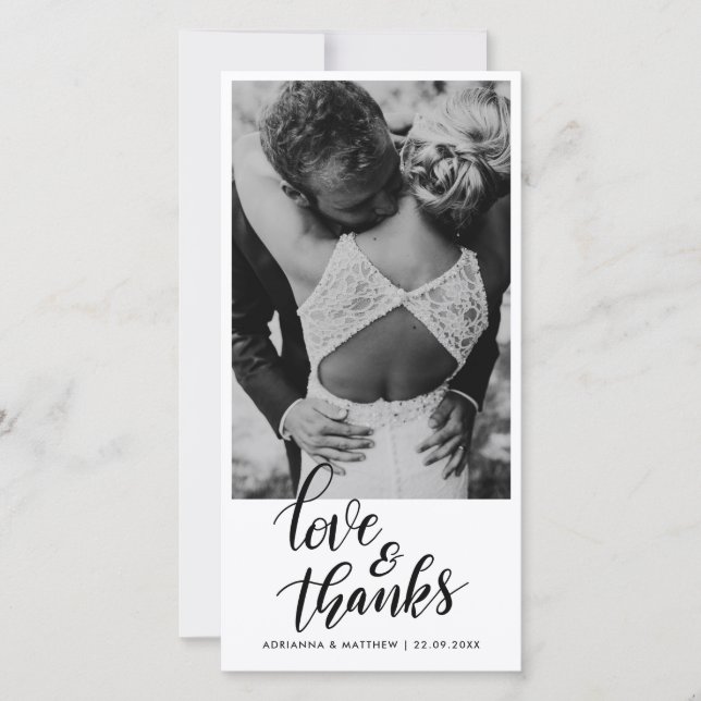 Boda Escrita a Mano Amor y Agradecimiento | Foto d (Anverso)