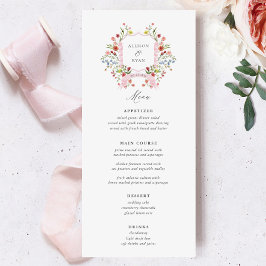 Boda Escudo de flores silvestres Menus