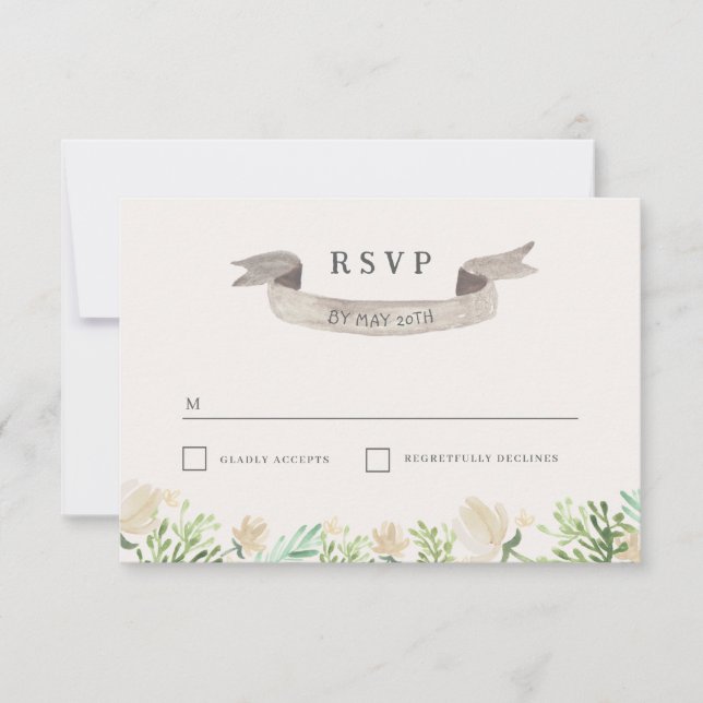 Boda Escudo floral de primavera RSVP (Anverso)