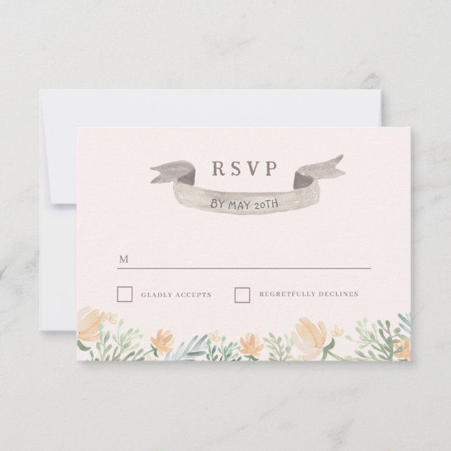 Boda Escudo Floral RSVP (Anverso)