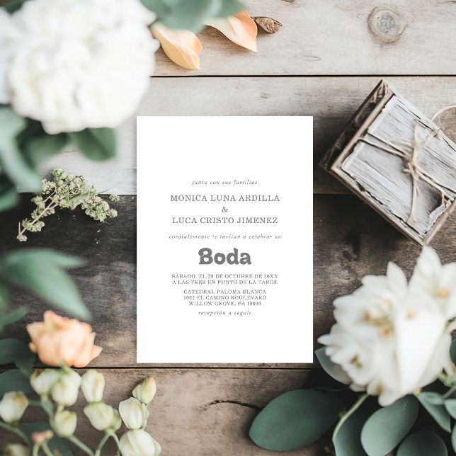 Boda Española Simple Formal Tarjeta de Invitación  (Subido por el creador)