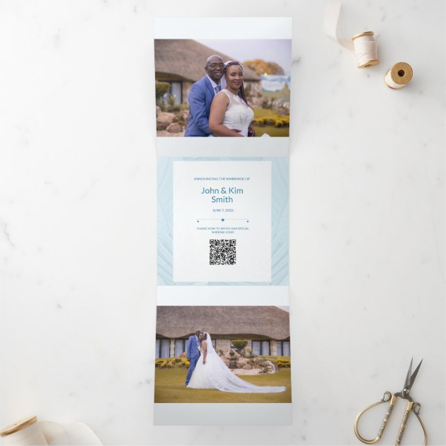 Boda Especial Añadir Invitación Tri-Fold (Interior)