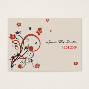 Boda Espirales y Flores Guardar El Minicard De Fec