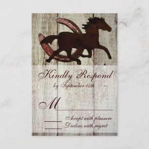 Boda estilo de país de Cowboy Horse Horseshoe RSVP