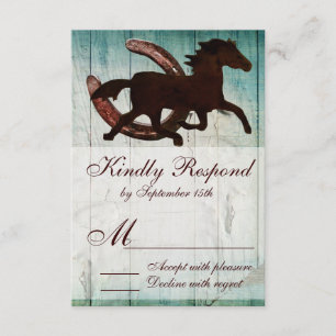 Boda estilo de país de Cowboy Horse Horseshoe RSVP