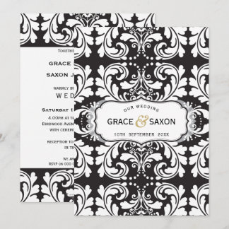 BODA estilo INVITACIÓN sabio negro y blanco