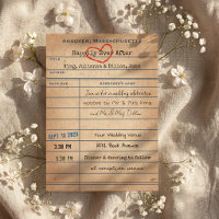 Boda estilo tarjeta de préstamo de biblioteca anti