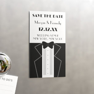 Boda estilo Tuxedo de los años 20: Salven el imán 