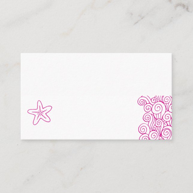 Boda estrella del mar gira con tarjetas de lugar b (Anverso)