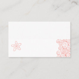 Boda estrella del mar gira tarjetas de lugar blanc