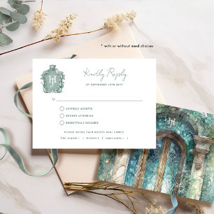 Boda eterno verde azul con/sin comida RSVP