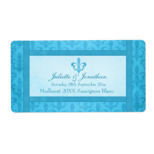 Boda etiqueta personalizada de vino fleur de lis b