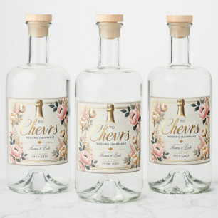 Boda Etiquetas de botella de licor de champán (4" 