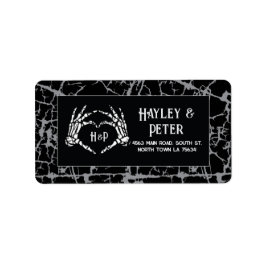 Boda Etiquetas de dirección Pegatinas Skeleton Hea