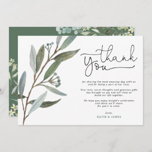 Boda Eucalyptus Greenery Gracias Tarjeta