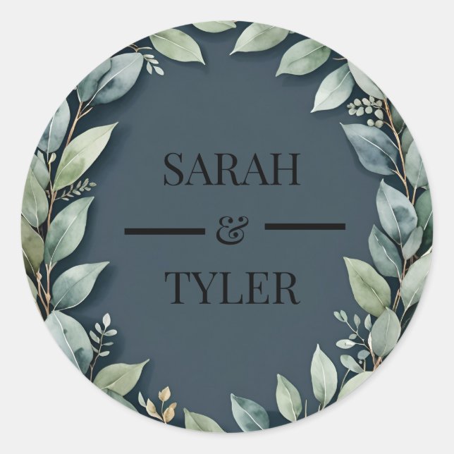 BODA EUCALYPTUS Pegatina DE LLUVIA (Anverso)