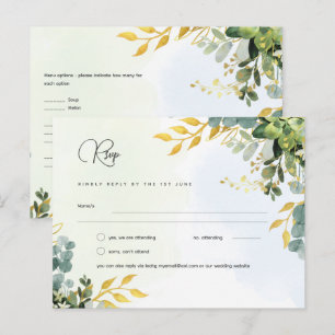 Boda Eucalyptus RSVP - Menú de vegetación acuática