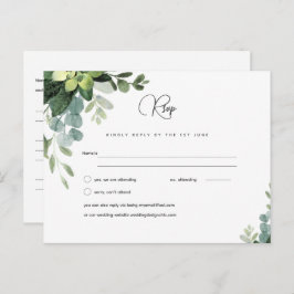 Boda Eucalyptus RSVP - Menú de vegetación acuática