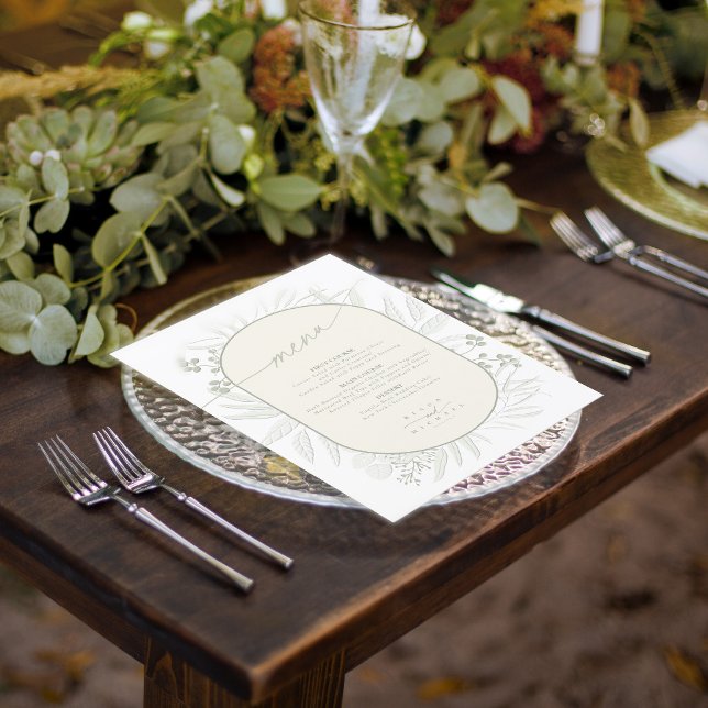 Boda Eucalyptus Wreath Menu Ivory/Sage ID901 (Subido por el creador)